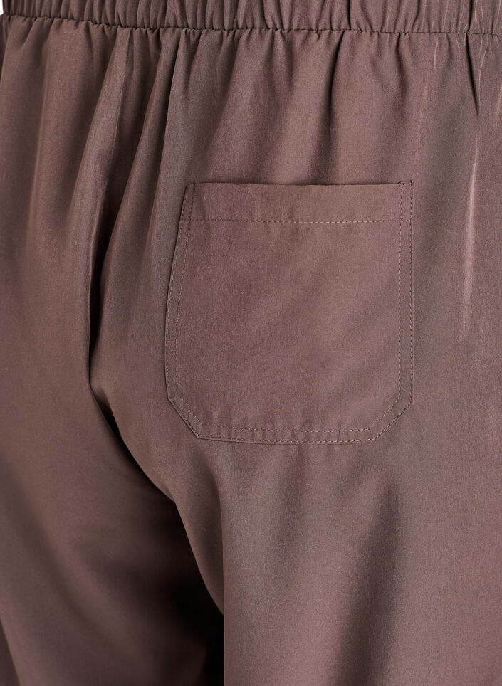 Sporty bukser med høj talje og lige ben, Brun, Packshot image number 4