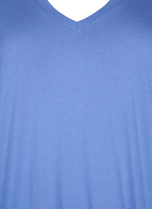 Ensfarvet oversize t-shirt med v-hals, Marina, Packshot image number 2