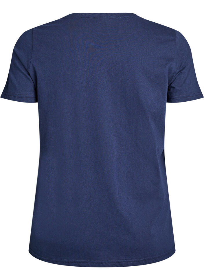 Jule t-shirt i økologisk bomuld, Blå, Packshot image number 1