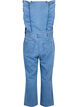 Denim buksedragt med fl&aelig;ser, Light Blue Denim, Packshot image number 1