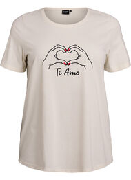 T-shirt med motiv, Hvid