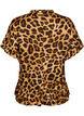 Bluse med leopardprint og fl&aelig;sedetaljer, Brun, Packshot image number 1