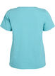 Ensfarvet basis t-shirt i bomuld, Bl&aring;, Packshot image number 1
