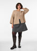 Cardigan i uldblanding med 3/4-&aelig;rmer, Beige, Model image number 1
