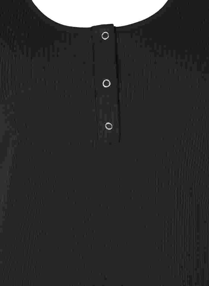 Top med rund hals i ribkvalitet, Black, Packshot image number 2