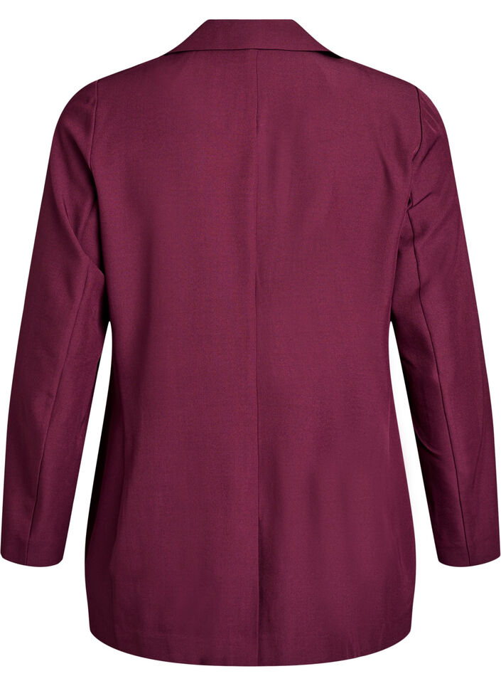 Blazer med lommer og slids, M&oslash;rk Bordeaux, Packshot image number 1