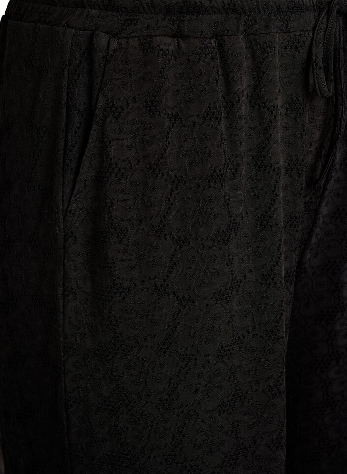 FLASH - Bukser med struktur og høj talje, Sort, Packshot image number 2