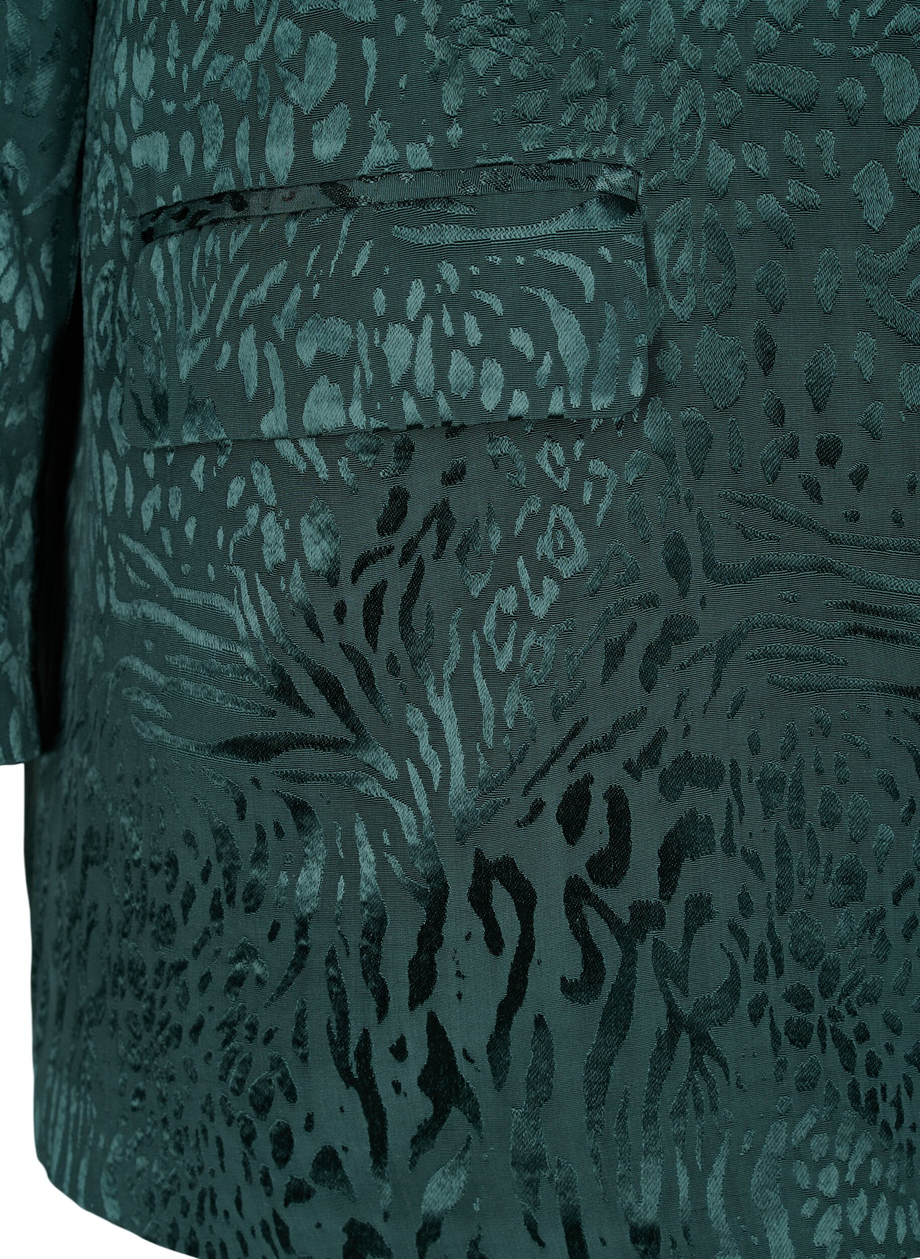 Zizzi Blazer i viskose med tone-i-tone print, Ponderosa Pine, Packshot image number 3