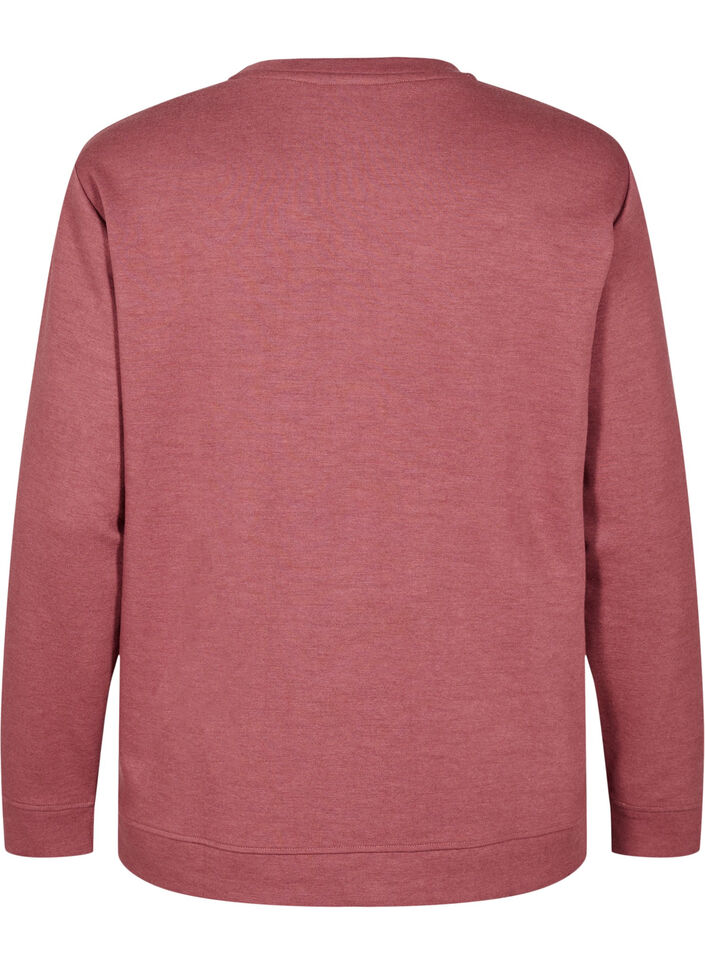 Sweatshirt med rund hals, Brun, Packshot image number 1