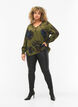 Langærmet viskosebluse med blomsterprint, Green Big Flower, Model image number 2