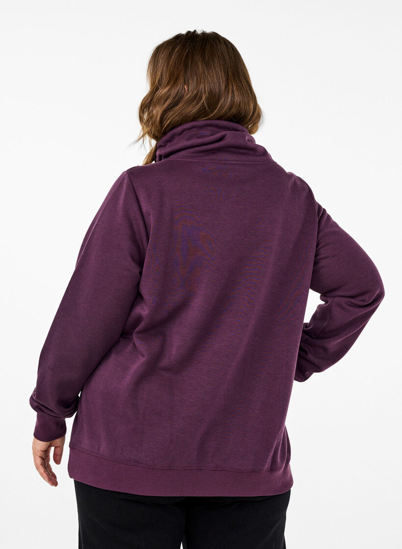 FLASH - Sweatshirt med høj krave, Plum Perfect, Model image number 1