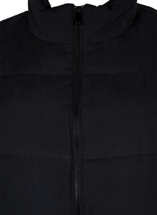 Lang vest med høj krave og lommer, Black, Packshot image number 2