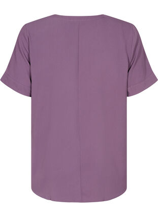 Kortærmet bluse med v-udskæring , Vintage Violet, Packshot image number 1