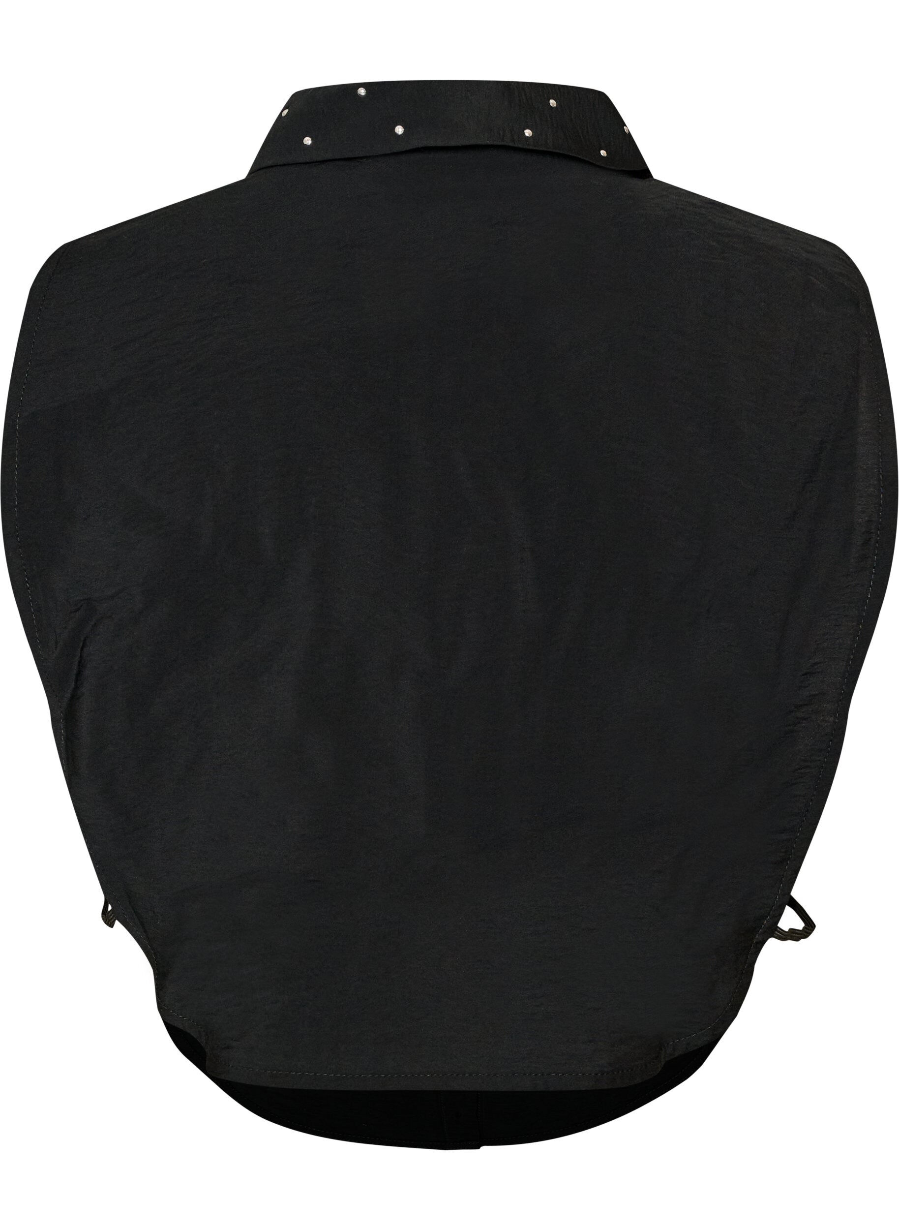 ZizziKraveindsats med rhinsten og knapper, Sort, Packshot image number 1