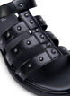 Wide fit - Sandal med nitter, Sort, Packshot image number 3