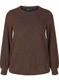 Bluse med glimmer mønster, Copper ZigzagShimmer
