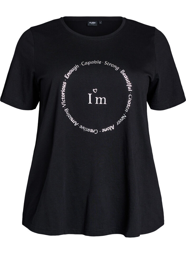 T-shirt med motiv, Sort, Packshot image number 0