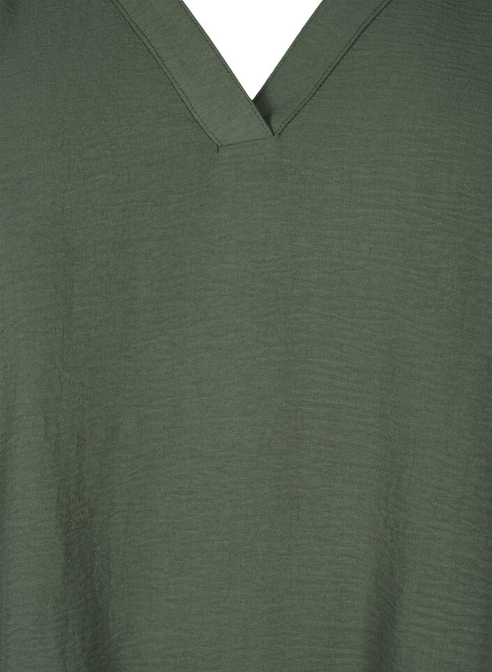 &AElig;rmel&oslash;s top med rynkedetaljer, Gr&oslash;n, Packshot image number 2