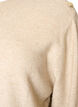 Strikbluse med knapdetalje, Beige, Packshot image number 2