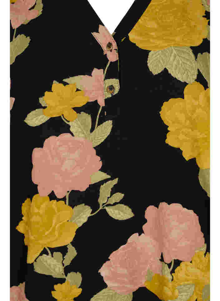 Bluse i viskose med blomsterprint, Scarab Flower, Packshot image number 2