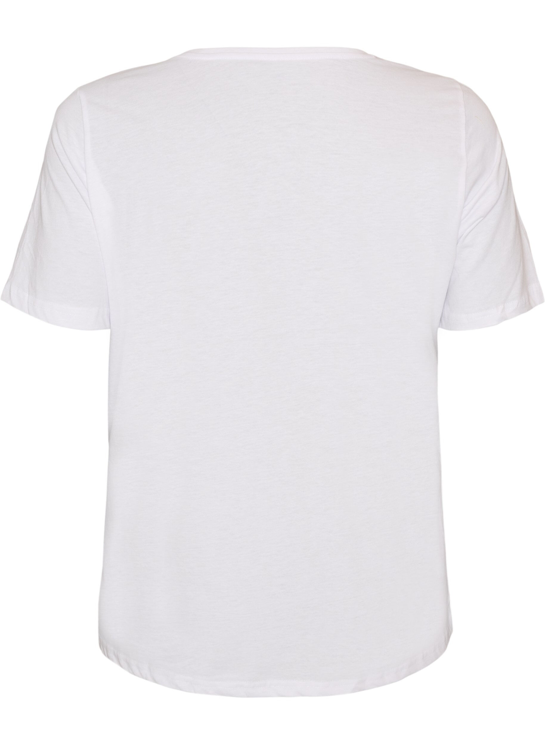 ZizziT-shirt med motiv, Hvid, Packshot image number 1