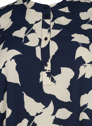 FLASH - Printet tunika med korte ærmer, Blue White Flower, Packshot image number 2
