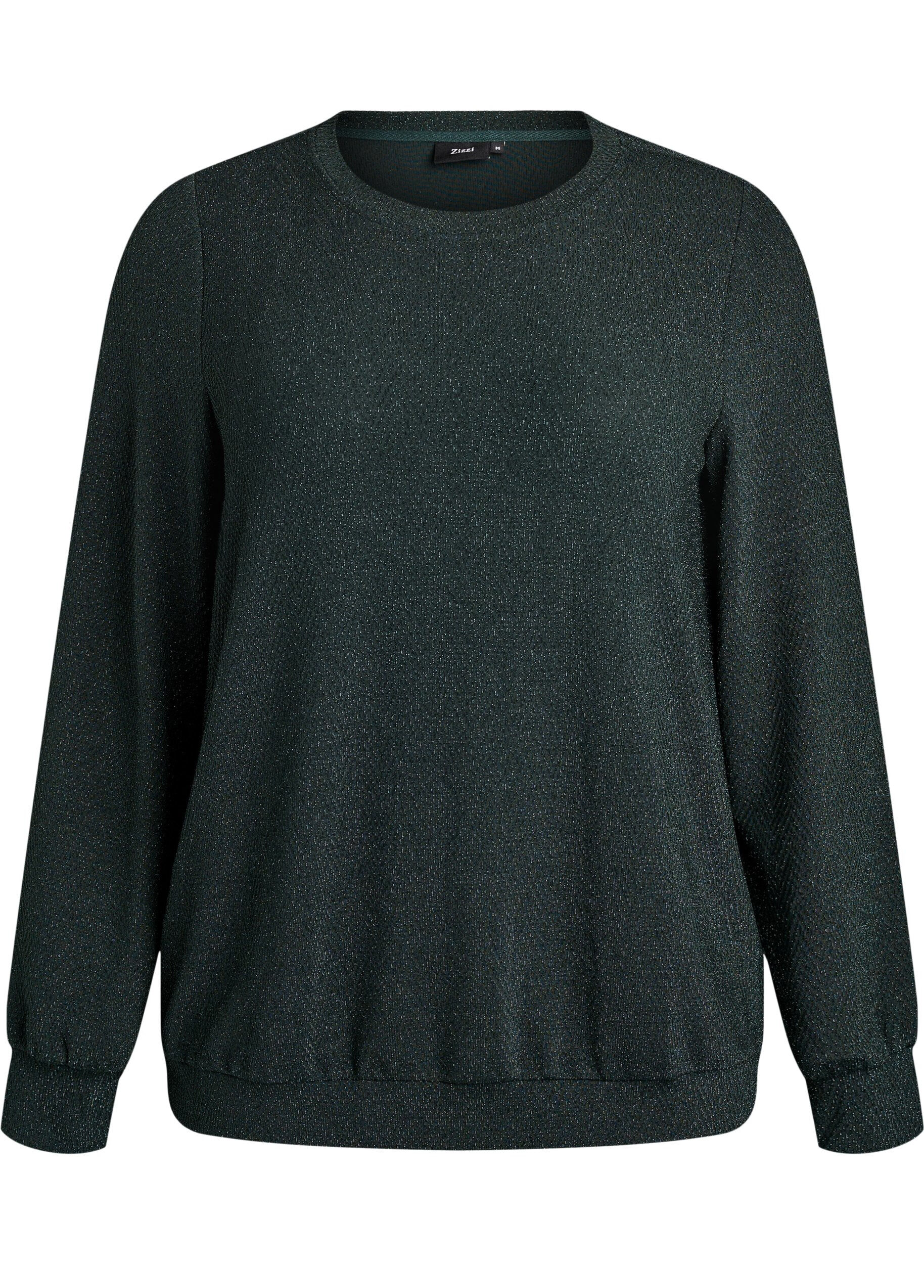 Bluse med sildebensm&oslash;nster og glittertr&aring;d