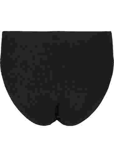 Højtaljet bikini trusse med crepe struktur, Black, Packshot image number 1