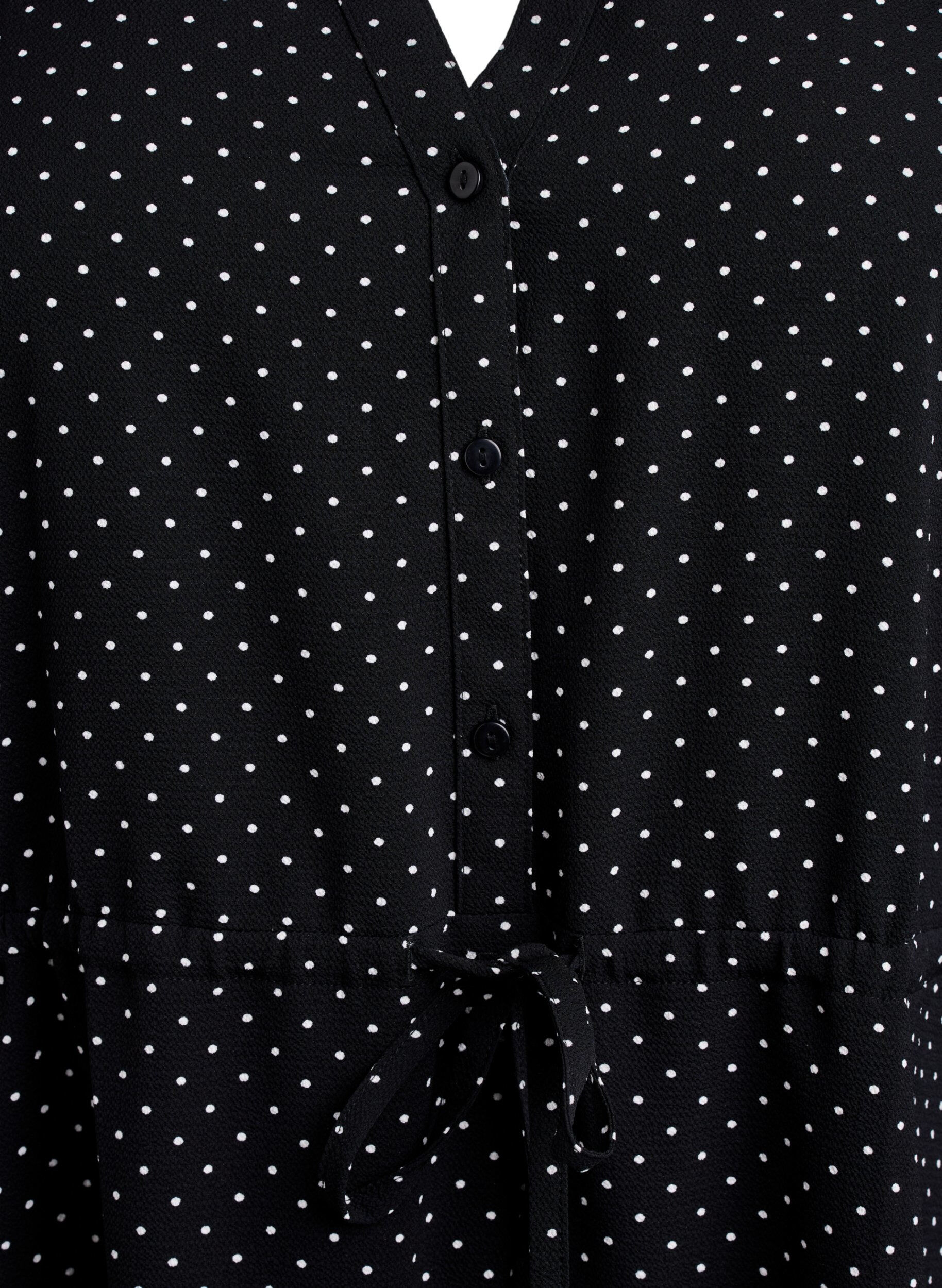 Zizzi Kn&aelig;lang kjole med bindeb&aring;nd, Sort, Packshot image number 2