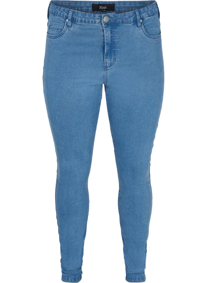 Højtaljede super slim Amy jeans, Light blue, Packshot image number 0