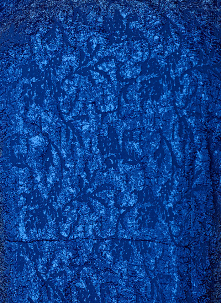 Jacquardkjole med puf&aelig;rmer og A-form, Bl&aring;, Packshot image number 2