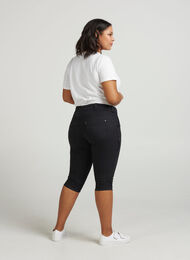 Slim fit capri jeans med lommer, Black, Model