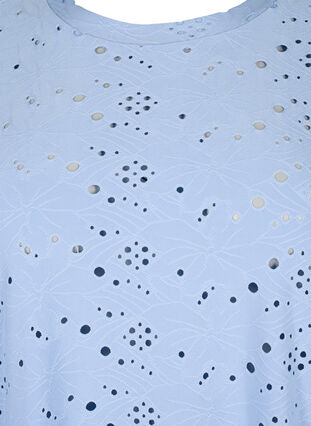 Langærmet bluse med hulmønster, Serenity, Packshot image number 2