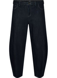 Barrel fit jeans med h&oslash;j talje, Bl&aring;