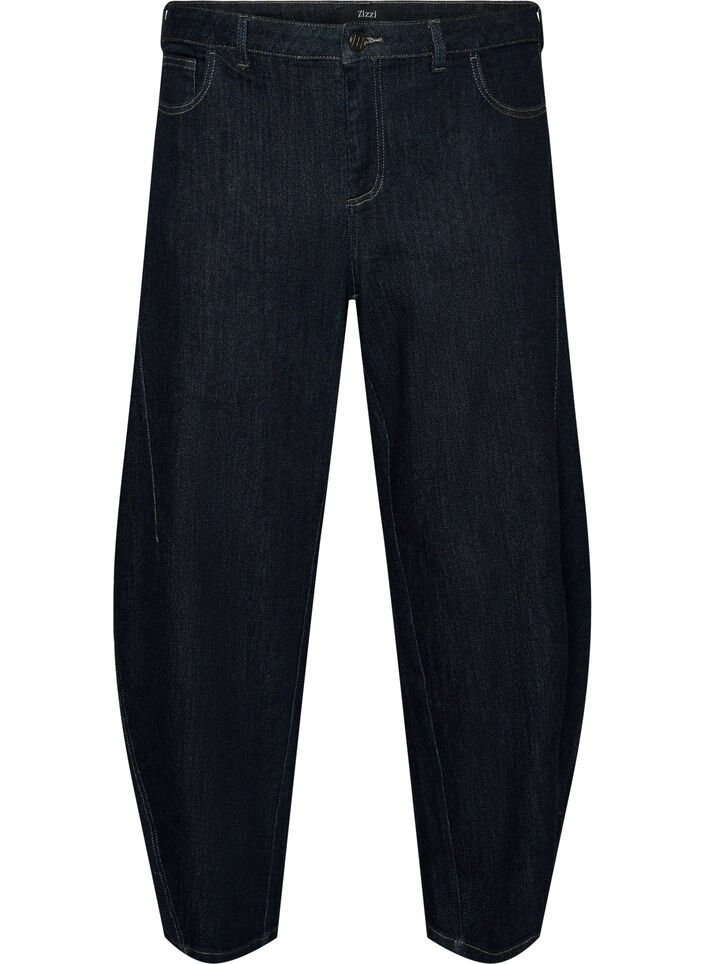 Barrel fit jeans med h&oslash;j talje, Bl&aring;, Packshot image number 0