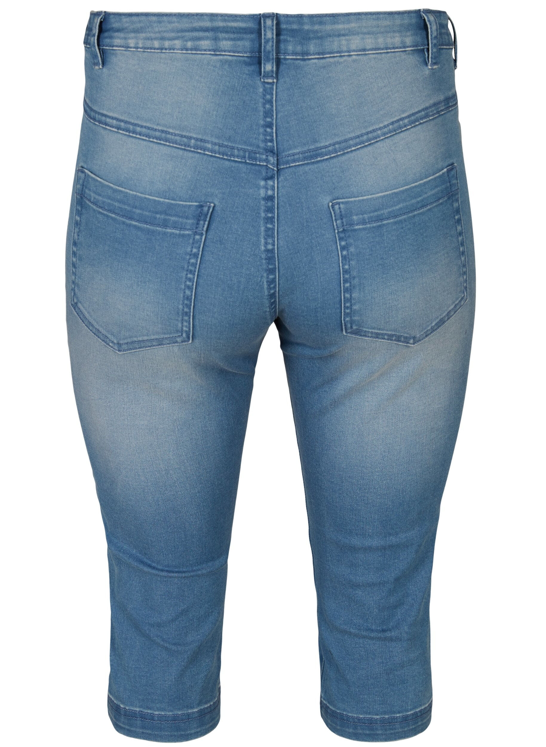 ZizziH&oslash;jtaljede Amy capri jeans med super slim fit, Bl&aring;, Packshot image number 1
