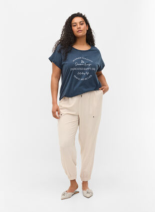 Økologisk bomulds t-shirt med tryk , NavyBlazer Acid Bird, Model image number 2