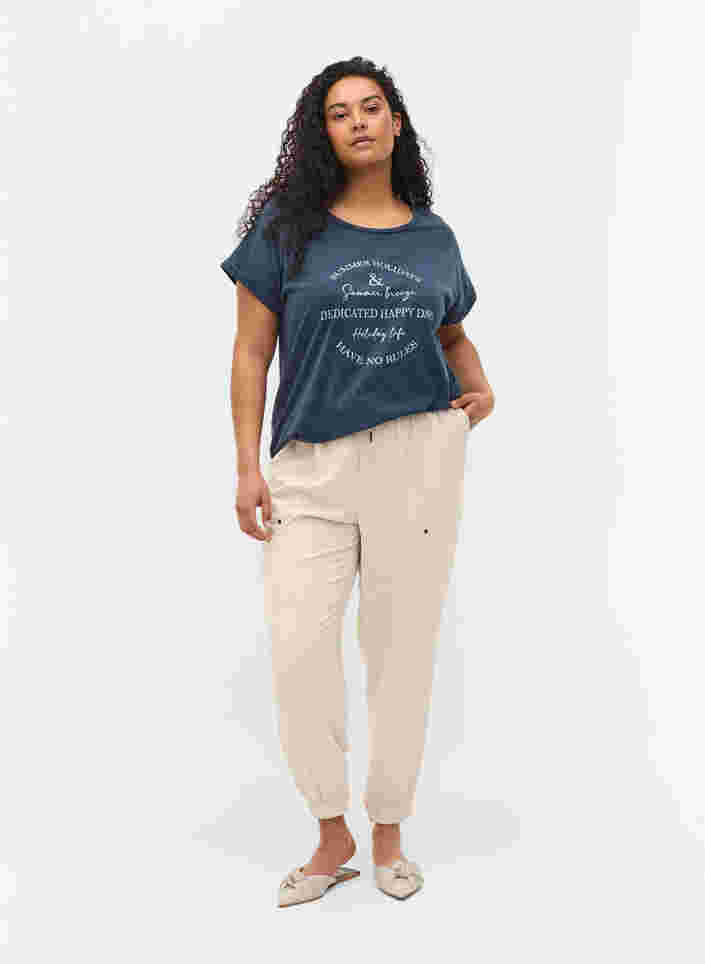Økologisk bomulds t-shirt med tryk , NavyBlazer Acid Bird, Model image number 2