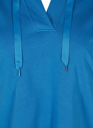 Sweatshirt med hætte og slids, Daphne Blue, Packshot image number 2