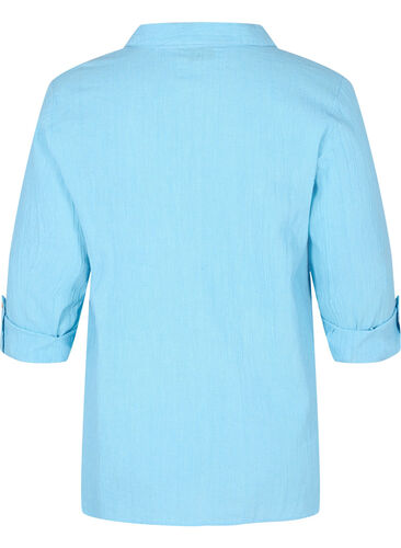 Skjortebluse med knaplukning, Alaskan Blue, Packshot image number 1
