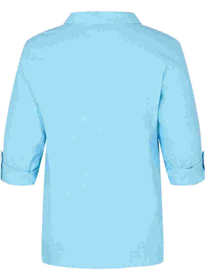 Skjortebluse med knaplukning, Alaskan Blue, Packshot image number 1