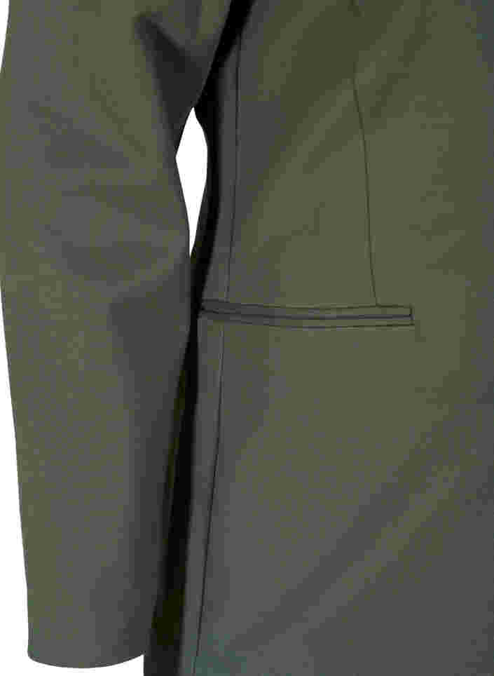 Enkel blazer med knaplukning, Thyme, Packshot image number 3