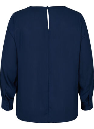 Bluse med lange ærmer, Navy Blazer, Packshot image number 1