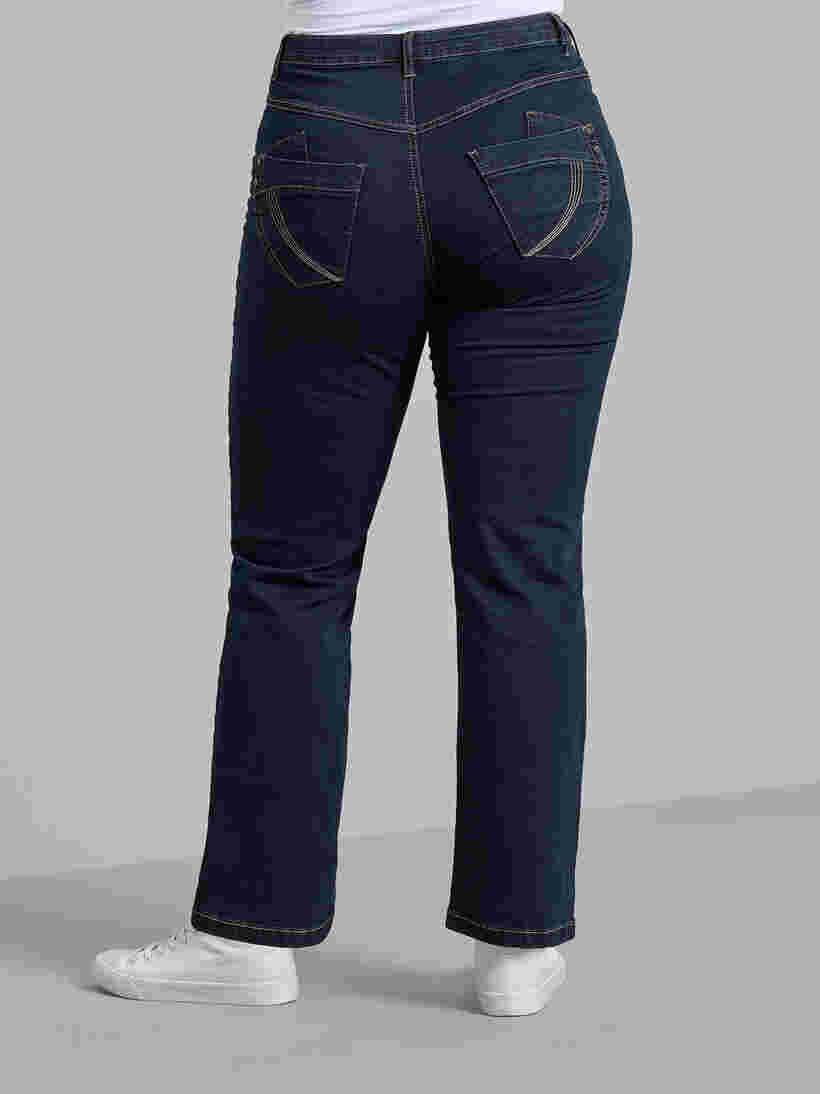 Regular fit Gemma jeans med høj talje, Blue denim, Model image number 1