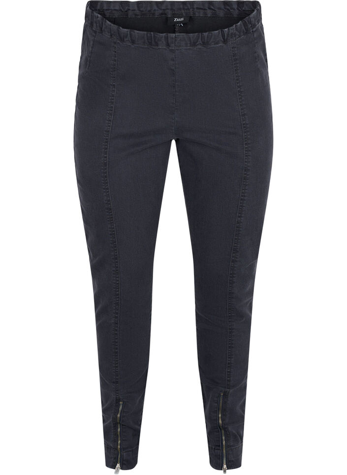 Jeggings med lynlås detalje , Grey Wash, Packshot image number 0