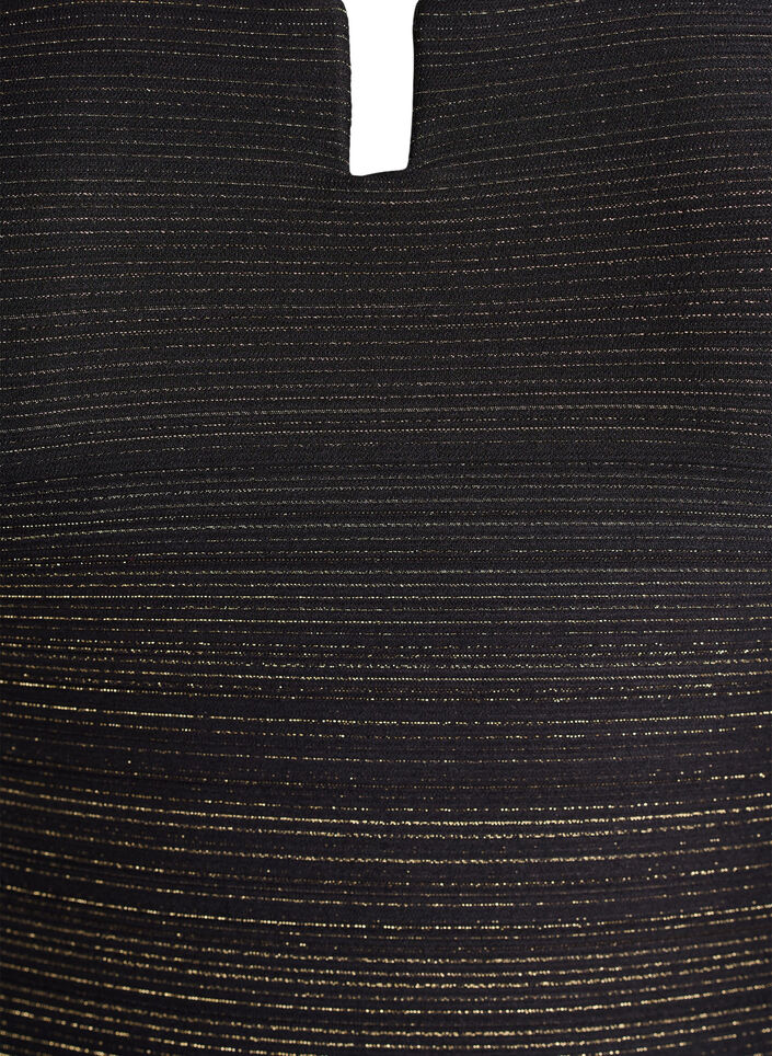 Badedragt med stribet struktur og frontdetalje, Sort, Packshot image number 1