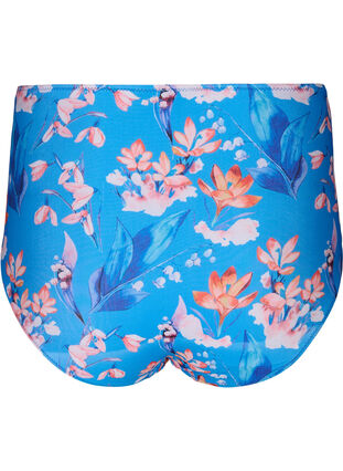 Ekstra højtaljet bikini underdel med print, Bright Blue Print, Packshot image number 1