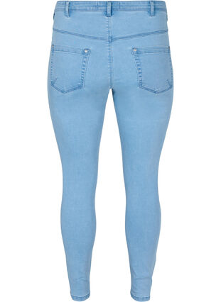Cropped Amy jeans med lynlås, Light blue denim, Packshot image number 1