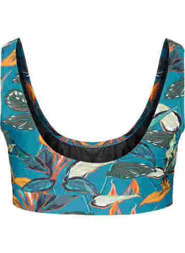 Printet bikini top med rund halsudskæring, Leaf Print, Packshot image number 1