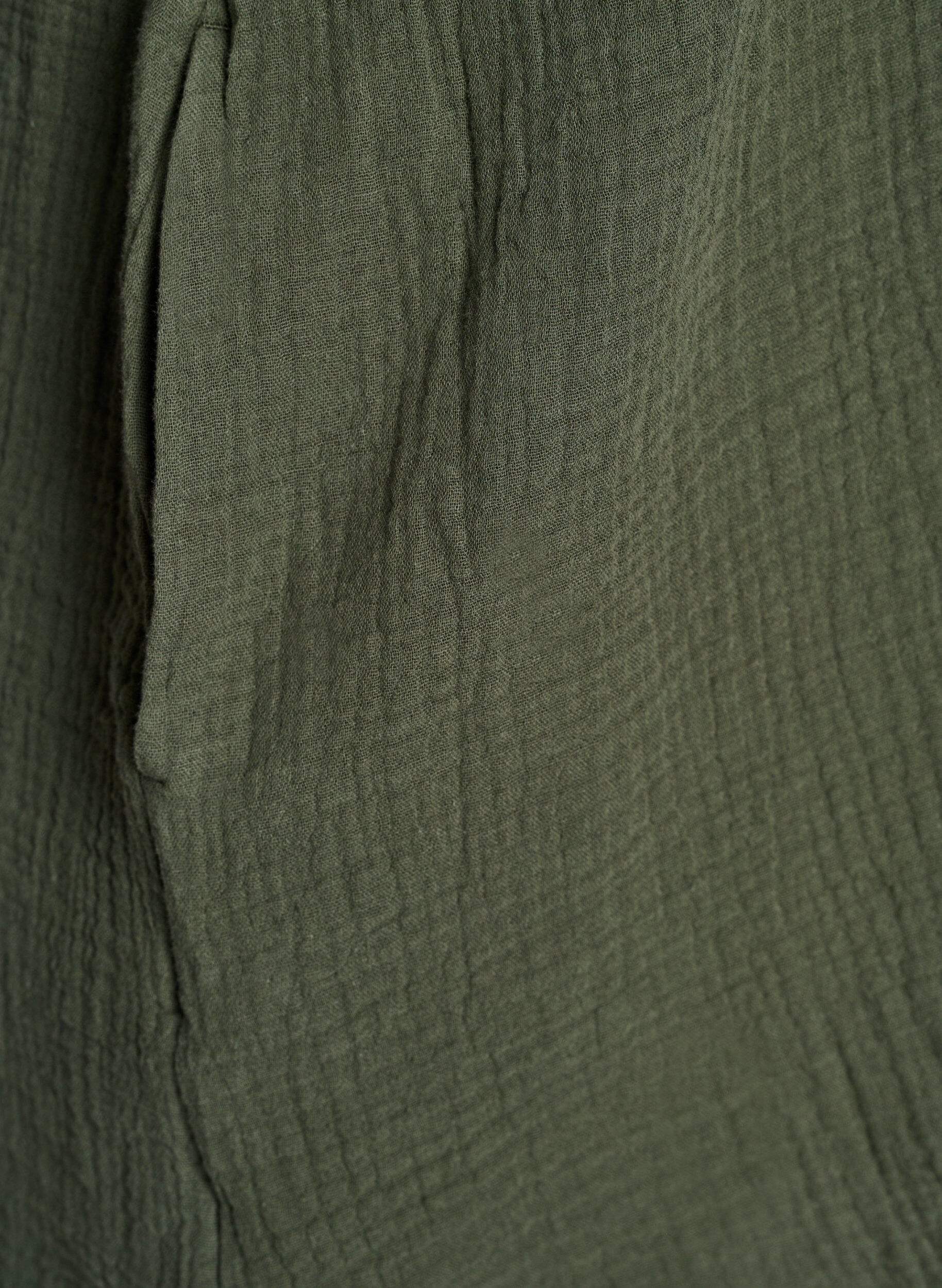 Zizzi Tunika i bomuldsmusselin med korte &aelig;rmer, Gr&oslash;n, Packshot image number 3